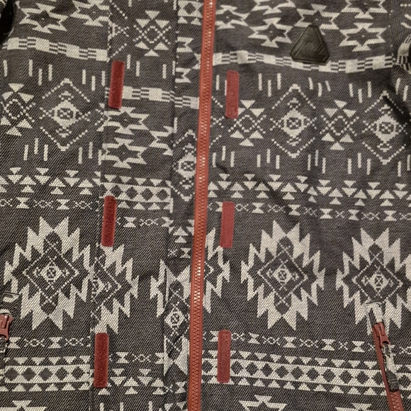 Aperture Women's Small Gray Aztec Pattern Waterproof Snowboarding Ski Jacket EUC - Picture 5 of 10